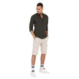 Domoda Slim Fit None Denim Yandan Cepli Esnek Kumaş Erkek Jean Kargo Şort Bej 30