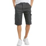 Domoda Slim Fit None Denim Yandan Cepli Esnek Kumaş Erkek Jean Kargo Şort Füme 36