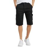 Domoda Slim Fit None Denim Yandan Cepli Esnek Kumaş Erkek Jean Kargo Şort Siyah 32