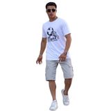Domoda Slim Fit None Denim Yandan Cepli Esnek Kumaş Erkek Jean Kargo Şort Taş 30