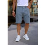 Domoda Slim Fit None Denim Yandan Cepli Esnek Kumaş Erkek Jean Kargo Şort