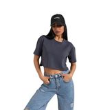 Domoda Ultra Yumuşak Dokunuş: Modal Crop Top Serisi Kadın Tişört @Savona Füme XL