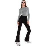 Domoda Warm bootcut geniş paça lastikli şardonlu kışlık dalgıç kadın pantolon Siyah XL