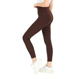 Domoda Yüksek Bel Fitilli Toparlayıcı Kaşkorse Örme Tayt - XS - Koyu Kahverengi