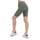 Domoda Yüksek Bel Toparlayıcı Kısa Şort Spor Fitilli Biker Tayt Mint S