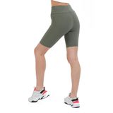 Domoda Yüksek Bel Toparlayıcı Kısa Şort Spor Fitilli Biker Tayt Mint XS