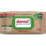 Domol Bio Çözünür Yüzey Temizlik Havlusu 100'LÜ Karbonat Beyaz Sirke Beyaz Sabun Kokulu Hızlı Kuruyan