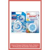 DOMOL Bulaşık Makinesi Koku Giderici, 2 Adet + Kokusuz Buzdolabı Deodorantı Kartuş ve Karbon Filtre 40 gr