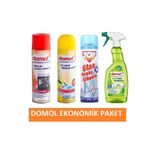 Domol Ekolojik Banyo Yüzey Tem.Sprey 750 Ml+Fırın Tem. +Wc Tem. +Cam Temizleyici Köpüğü 500 Ml
