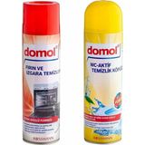 Domol Fırın ve Izgara Temizleyici Köpük 500 ml Ultra Güçlü Formül + Tuvalet Temizleme Köpüğü Limon 500 ml