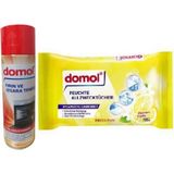 Domol Fırın ve Izgara Temizleyici + Limon Kokulu Temizleme Bezi - Beyaz