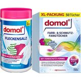 Domol Leke Çıkarıcı Toz Deterjan Beyaz ve Renkliler İçin 1 kg + Renk Ayırıcı Mendil 50'li