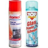 Domol Top Cleaner Glas Power Schaum Cam Temizleme Köpüğü + Domol Fırın ve Izgara Temizleyici Süper Ikili - 500 ml