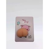 Domuz Figürlü Çift Taraflı Cep Aynası – Normal & Büyüteç – Yumuşak Squishy Silikon Detaylı Komik Ayna (6X8,5 Cm) (Kod:40)