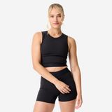Domyos Kadın Crop Top Spor Tişörtü - Siyah