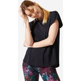 Domyos Kadın Geniş Kesim Spor Tişörtü - Fitness Kardiyo - Siyah - 500 - XS