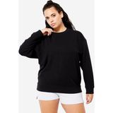 Domyos Kadın Siyah Oversize Sweatshirt - Fitness Hafif Antrenman