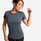 Domyos Kadın Spor Tişörtü - Fitness Cardio - Alacalı Gri