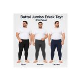 don-x | Erkek Battal Büyük Beden 3'Renk Termal Kışlık Tayt ANTRASİT LACİVERT SİYAH ( 3ADET )