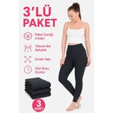 Don-X | Kadın Yumuşak Kışlık Termal Tayt 3 'lü Süper Paket Antrasit ( 3 Adet ) - M - L