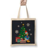 Donald Duck Around The Christmas Tree Bez Çanta Uzun Saplı - Açık Bej - 40 X 40