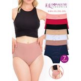 Donaluxe Kadın Külot , Kadın Yüksek Bel Pamuklu Hipster Külot 7'li - Somon - XL