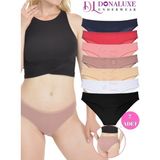 Donaluxe Kadın Slip Külot, Siyah Beyaz Bordo Somon Vizon Gri Renk Bikini Külot, Pamuklu Yumuşak Kumaş 7'li - 2XL