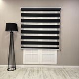 Donatti Perde Donatti Zebra Stor Geniş Plise Güneşlik Perde - Siyah - 240 x 200 cm