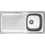 Donau 50X100 cm Tek Gözlü Sol Damlalıklı Çelik Eviye DE181-6-3L - Inox