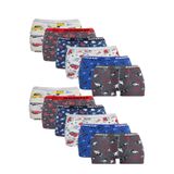 Dondeza 12'li Paket Erkek Çocuk Boxer, Karışık, 7-8 Yaş