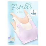 Dondeza 3'lü Genç Kız Fitilli Pedli Geniş Askı Alıştırma Sütyen Yarım Atlet Büstiyer 15-16 Yaş, 15-16 Yıl, KTMR4301, Pudra-Ekru-Lila, Kız çocuk