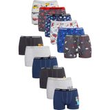 Dondeza Erkek Çocuk Boxer, 12'li Pamuklu Penye Baskılı-Desenli Set, 3-4 Yaş, Karışık Renk