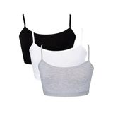 Dondeza Kız Genç Karışık Renk İp Askılı Yarım Atlet 3'lü Alıştırma Sütyeni, M, FUa6767, Asorti, Kız çocuk