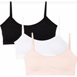 Dondeza Vanilyashop Pedli Ribana Yarım Atlet Büstiyer Alıştırma Sütyen 3Lü Karışık Renk Siyah - Beyaz - Pudra L-Xl