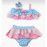 Dondurma Desenli Kız Çocuk Bikini Takımı - Pembe - 10 Yaş