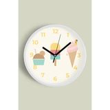 Dondurmalı Modern Tasarım Çocuk Odası Duvar Saati - 30cm - Önü Camlı Beyaz Kasa - Sessiz Mekanizma, JH0518S30BKP