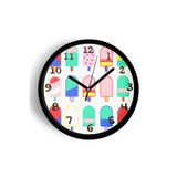 Dondurmalı Modern Tasarım Çocuk Odası Duvar Saati - 30cm - Önü Camlı Siyah Kasa - Sessiz Mekanizma, JH0750S30SKP