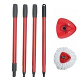 Döndürme Paspas Kolu Yedek Paspas Çubuğu Dolum ve Taban Vileda/O-Cedar ile Uyumlu Kolay Sıkma Kovası Sistemi, 30 "ila 58" Uzatılabilir Tutamak, Tabanlı ve Kolay Sıkıştırılmış Dolum Üçgen Şekilli