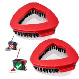 Döndürmeli Paspas Fırça Başlığı, 2 Adet Ovma Paspas Uyumlu EasyWring 1-Tank Sistemi, Banyo, Mutfak, Küvet ve Fayans için Sert Kıl Temizleme Scrubber Paspas Başlığı