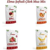 Dondurularak Kurutulmuş, Elma, Çilek, Şeftali, Muz Mix Paket, Kurutulmuş Meyveler - 5 Adet