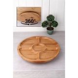 Döner Bambu Sunum Tabağı 5 Bölmeli 25 cm Royaleks-Bls DS2525 - Renkli - 1,3 lt
