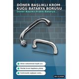 Döner Başlıklı Krom Kuğu Batarya Borusu - 1 Adet Banyo Musluk Aksesuarı BX-313430 - Renkli