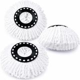 Döner Başlıklı Mop Yedeği 3 Lü Set Mikrofiber Döner Paspas Yedek - Çok Renkli