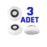 Döner Başlıklı Mop Yedeği 3 lü Set Mikrofiber Döner Paspas Yedek