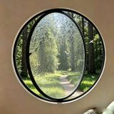 Döner havalandırma penceresi, 360° Dönebilen Yuvarlak Sundurma Penceresi - Ev, Otel, Mutfak ve Yatak Odası Havalandırma için Temperli Cam ve Alüminyum Kanat - 60 cm/23,6 inç Değiştirme Seçeneği