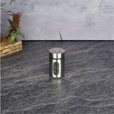 Döner Kapaklı Metal Kaplı Cam Baharatlık 8cm Inox - 100 ml - Gri