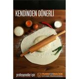 Dönerli Ahşap Merdane Hamur Açma Merdanesi - Mutfak Merdanesi 721902