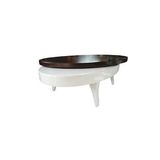 Dönerli Orta 18585 Sehpa Oval İnovatif Ürün Kayın Retro Ayak Şık Mdf Tabla Beyaz