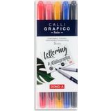 Dong-A Calli Grafico Çift Uçlu Kaligrafi Kalemi Kesik Uç 5 Renk Set