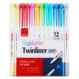 Dong-A Dong A Twinliner Çift Taraflı 12li Fosforlu Kalem Seti